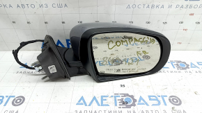 Right side mirror assembly for Jeep Compass 17-24, 2+3 pins, heated, silver PSC, chips, scratches