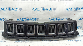 Jeep Compass 17-21 radiator grille assembly, 3 parts, with chrome, sand, scratches, chips