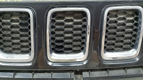 Jeep Compass 17-21 radiator grille assembly, 3 parts, with chrome, sand, scratches, chips