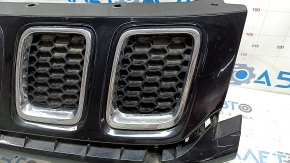 Jeep Compass 17-21 radiator grille assembly, 3 parts, with chrome, sand, scratches, chips