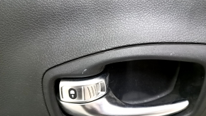 Door trim, rear left, Jeep Compass 17-21, black, with black leather insert, black leather armrest with brown and white stitching, with handle, scratches