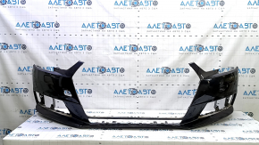 Bare front bumper for Audi A4 B9 17-19 without washers, for 4 parking sensors, blue, without plug, broken mount