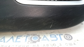 Door trim, front left, Jeep Compass 17-21, black, with black leather insert, black leather armrest with brown and white stitching, with handle, scratches