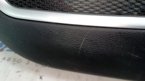 Jeep Compass 17-21 front right door panel, black, with black leather insert, black leather armrest with brown and white stitching, with handle, scratches