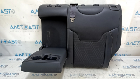 Rear seat, 2nd row, upper left, Jeep Compass 19-21, leather + cloth, black, white and brown stitching, with belt and armrest, dry-cleanable