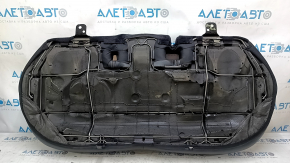 Rear seat 2nd row lower part Jeep Compass 19-21 leather + cloth black, white and brown stitching, scratches