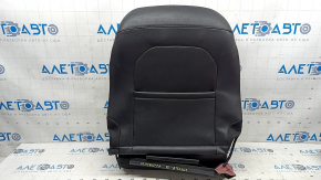 Upper passenger seat trim for a Jeep Compass 17-21, leather + cloth, black, white, and brown stitching, needs cleaning, scratches