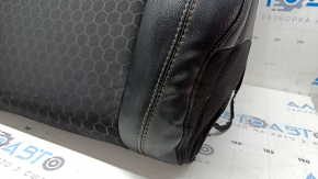 Driver's seat upholstery, upper part, Jeep Compass 17-21, leather + cloth, black, white and brown stitching, dent repair