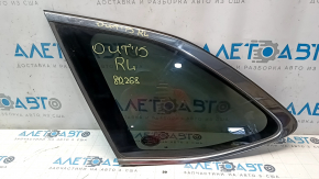 Rear left window, blind glass, Subaru Outback 15-19, chrome molding, tinted, scratches on chrome