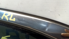 Rear left window, blind glass, Subaru Outback 15-19, chrome molding, tinted, scratches on chrome
