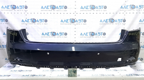 Bare rear bumper for Audi A4 B9 17-19 with 4 parking sensors, blue, with central mount, without plug, scratches, broken mounts