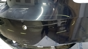 Bare rear bumper for Audi A4 B9 17-19 with 4 parking sensors, blue, with central mount, without plug, scratches, broken mounts