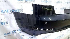 Bare rear bumper for Audi A4 B9 17-19 with 4 parking sensors, blue, with central mount, without plug, scratches, broken mounts