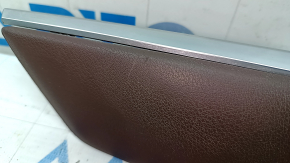 Right center console trim for Toyota Venza 21-24, leather, brown, scratches, broken fasteners