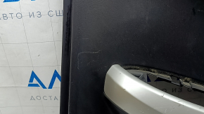Door trim panel, rear right, Toyota Prius 30 10-15, black with dark gray insert, dark gray cloth, armrest, gray molding, with handle, scratches, worn, needs cleaning