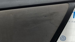 Door trim panel, rear right, Toyota Prius 30 10-15, black with dark gray insert, dark gray cloth, armrest, gray molding, with handle, scratches, worn, needs cleaning