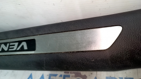 Front left door sill trim for Toyota Venza 21-24, black, chrome insert, scratches, dents, whitened plastic