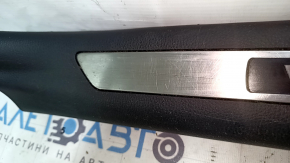 Front left door sill trim for Toyota Venza 21-24, black, chrome insert, scratches, dents, whitened plastic