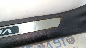 Front right door sill trim for Toyota Venza 21-24, black, chrome insert, scratches, whitened plastic, dry cleanable