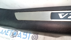 Front right door sill trim for Toyota Venza 21-24, black, chrome insert, scratches, whitened plastic, dry cleanable