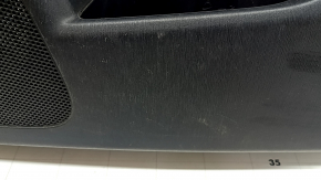 Front right door panel for Toyota Prius 30 10-15, black with dark gray insert, dark gray cloth armrest, gray molding, with handle, scratches, broken fastener