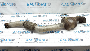 The exhaust pipe, middle section with a catalytic converter, Ford Explorer 20-24 2.3T, the mesh is torn, the stud is broken.