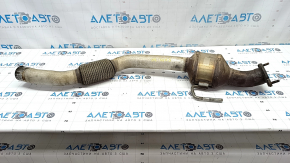 The exhaust pipe, middle section with a catalytic converter, Ford Explorer 20-24 2.3T, the mesh is torn, the stud is broken.