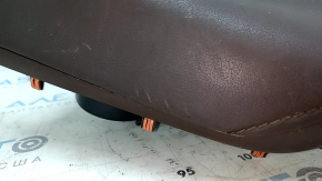 Toyota Venza 21-24 center console trim with cup holders, brown leather, scratches, tears, broken fasteners, dry cleanable