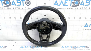 Audi A4 B9 17-19 leather steering wheel, black, without buttons and paddles, with overlay, scratches