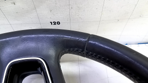 Audi A4 B9 17-19 leather steering wheel, black, without buttons and paddles, with overlay, scratches
