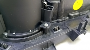 Black center console trim with cup holders for Audi A4 B9 17-19, with shifter trim, scratches on chrome, crack in mount