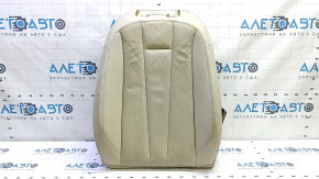 Upper passenger seat trim for Audi A4 B9 17-19, beige leather, heated