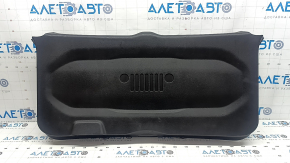 Jeep Renegade 15-23 black tailgate trim with scratches, cracks in fasteners, and abrasions