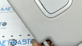 Left visor for Jeep Renegade 15-19, gray, without hook, with backlight, dry-cleanable, crack in mount