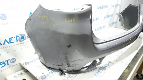 Jeep Compass 17-20 bare rear bumper, upper part, without parking sensors, silver PSC, broken fasteners, cracks