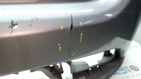 Jeep Compass 17-20 bare rear bumper, upper part, without parking sensors, silver PSC, broken fasteners, cracks