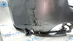 Jeep Compass 17-20 bare rear bumper, upper part, without parking sensors, silver PSC, broken fasteners, cracks