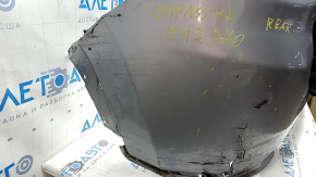 Jeep Compass 17-20 bare rear bumper, upper part, without parking sensors, silver PSC, broken fasteners, cracks
