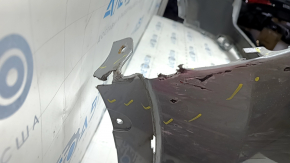 Jeep Compass 17-20 bare rear bumper, upper part, without parking sensors, silver PSC, broken fasteners, cracks