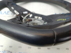 The steering wheel is bare, Volkswagen ID.4 21-22, black leather, heated, without buttons and frame, scratches