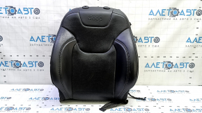 Driver's seat back upholstery for Jeep Cherokee KL 19-23, black leather, perforated, heated