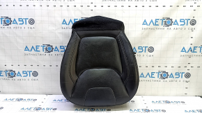 Driver's seat cushion upholstery for a Jeep Cherokee KL 19-23, black leather, perforated, heated, dented leather