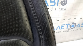 Driver's seat cushion upholstery for a Jeep Cherokee KL 19-23, black leather, perforated, heated, dented leather