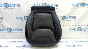 Jeep Cherokee KL 19-23 passenger seat cushion upholstery, black leather, perforated, heated, dented leather