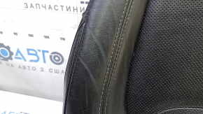 Jeep Cherokee KL 19-23 passenger seat cushion upholstery, black leather, perforated, heated, dented leather