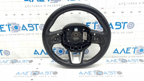 Naked steering wheel for a Jeep Renegade 15-22, black leather, without pads and buttons, with a cover, red stitching, worn, scratches
