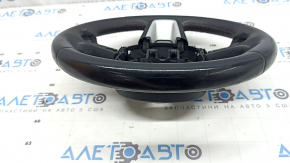 Naked steering wheel for a Jeep Renegade 15-22, black leather, without pads and buttons, with a cover, red stitching, worn, scratches