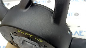 Naked steering wheel for a Jeep Renegade 15-22, black leather, without pads and buttons, with a cover, red stitching, worn, scratches