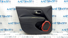Jeep Renegade 15-19 TRH front left door panel, black with black insert, black leather armrest, red speaker cover, with handle, scratches