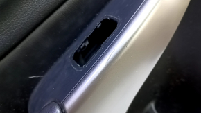 Rear left door panel for Jeep Cherokee KL 19-22, black, with black leather insert, leather armrest, gray molding, with handle, scratch